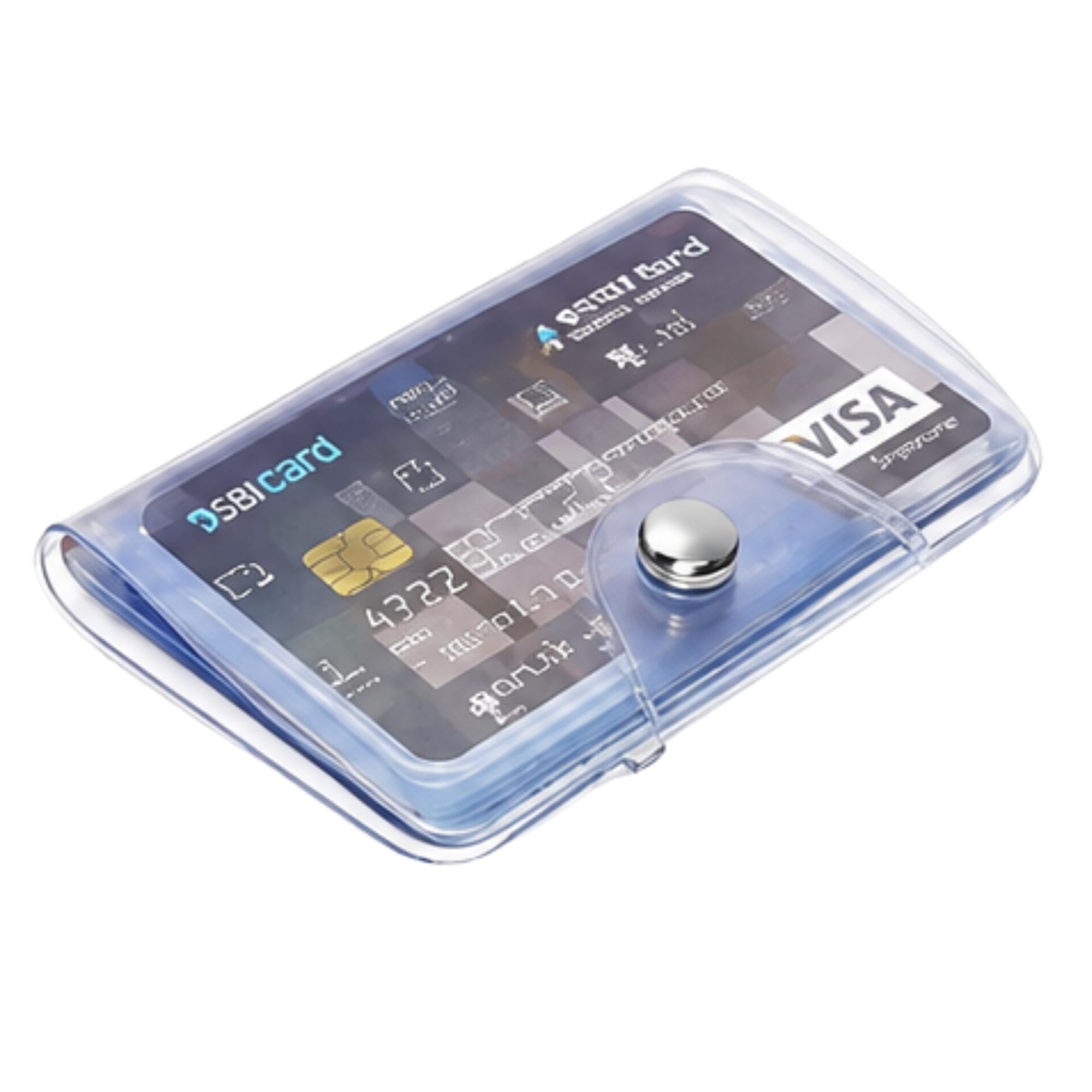 Transparent PVC Card Holder Wallet for Men and Women, Slim Business Style, Snap Button Closure, 12 Card Slots (Pack of 1)-image-33