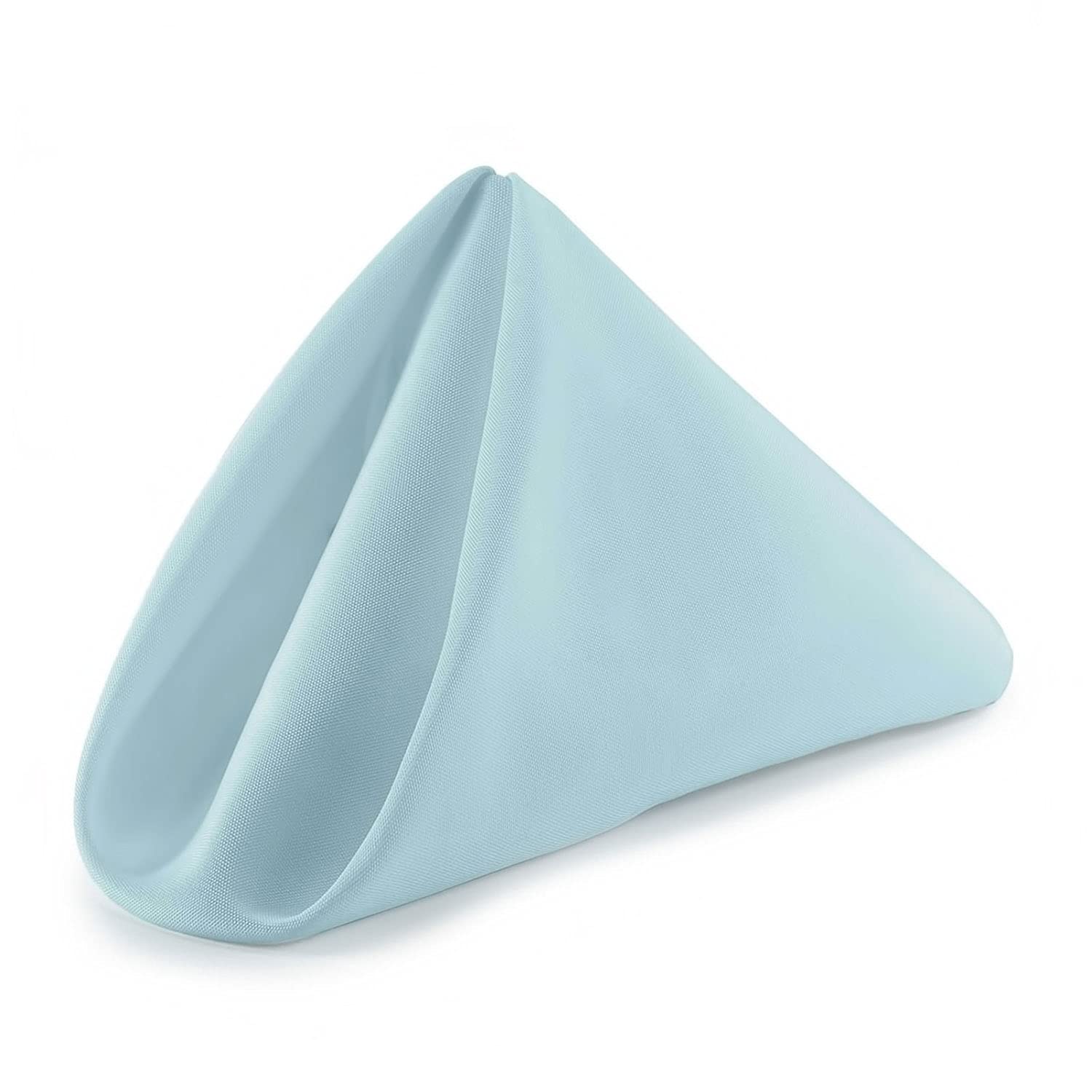 WedDecor 20 x 20 Inch 100% Polyester Cloth Napkins Baby Blue, 4pcs — image 1