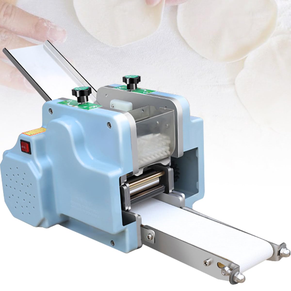 HTTGDGDH Automatic Dumpling Skin Maker Machine Stainless Steel, Multi-Functional Commercial Spring Rol Dumpling Wrapper Machine With Molds,80mm