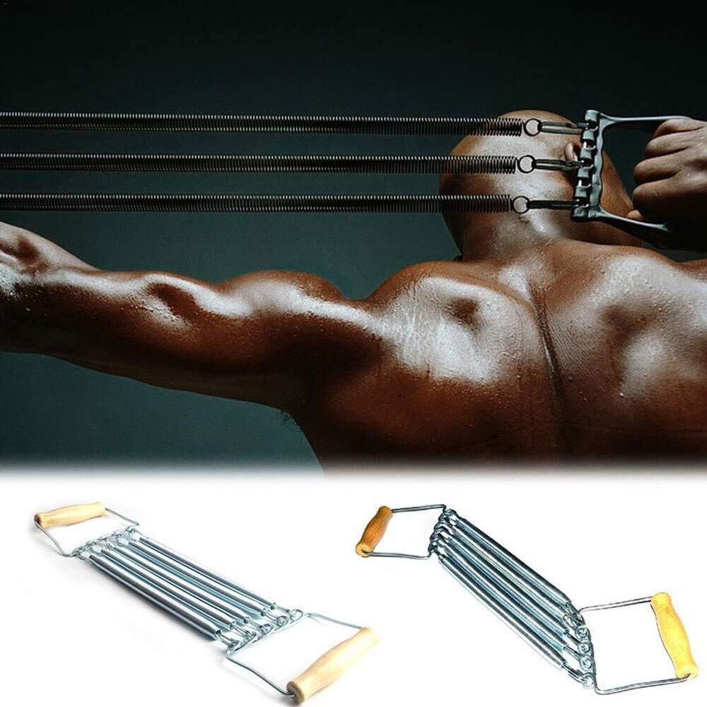 CLQ Brust-Expander 1St. Verstellbarer Brust-Expander 5-Feder-Fitnessstudio Metall-Brust-Expander Pull Stretcher Muscle Training