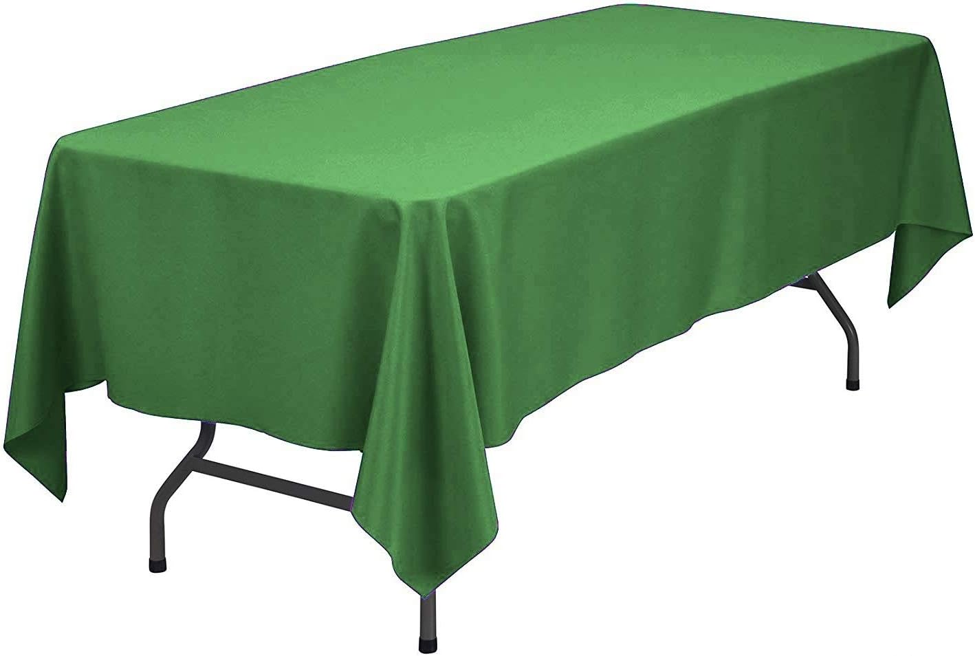 Rectangle Tablecloth - 60 x 102 Inch - Green Rectangular Table Cloth for 6 Foot Table in Washable Polyester - Great for Buffet Table, Parties, Holiday Dinner, Wedding & More