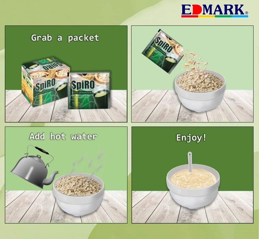 EDMARK Spiro Instant Meal Powder - Nutritional Cereal Mix Powder - 1.1oz (30g) X 20 Sachets Box