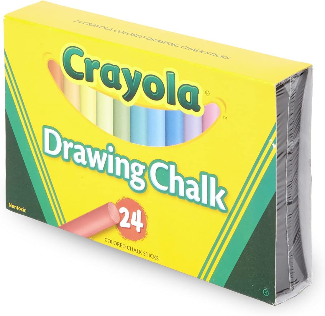 Binney & Smith Crayola(R) Drawing Chalk, Assorted Colors, Box Of 24 : Toys & Games