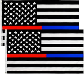 3x5 Fts Thin Red And Blue Line American Flag - Honoring Law Enforcement Officers And Firefighters Flags - Dual Line Flag - 2 Pack