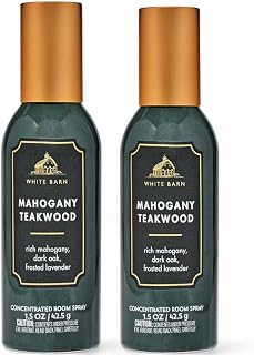 White&Barn Mahogany Teakwood Concentrated Room Spray, 1.5 oz, Rich Mahogany Dark Oak Fragrance, 2-Pack