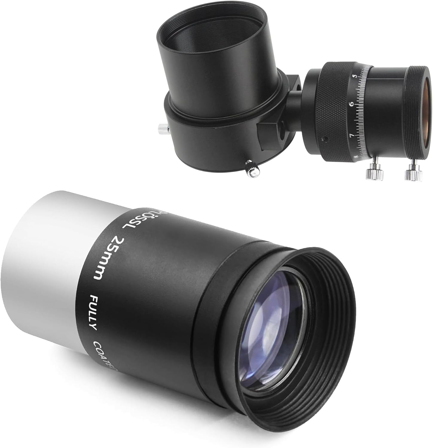 Astromania Off-Axis Guider with Micro-Focusing - for Successful Astronomy Photos Without A Guide Scope - Bundle with - Telescope Eyepiece 25mm Plossl 1.25 Inch