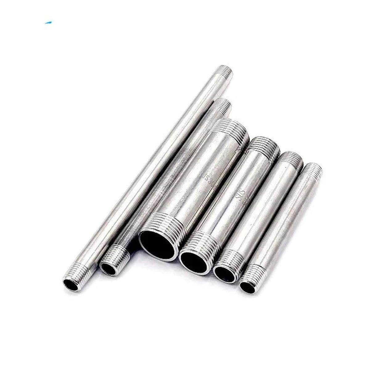 Nipplo lungo filettato maschio 1/8 "1/4" 3/8 "1/2" 3/4 "1" Adattatore connettore per tubo in acciaio inossidabile 304-lunghezza 200mm-1/8"