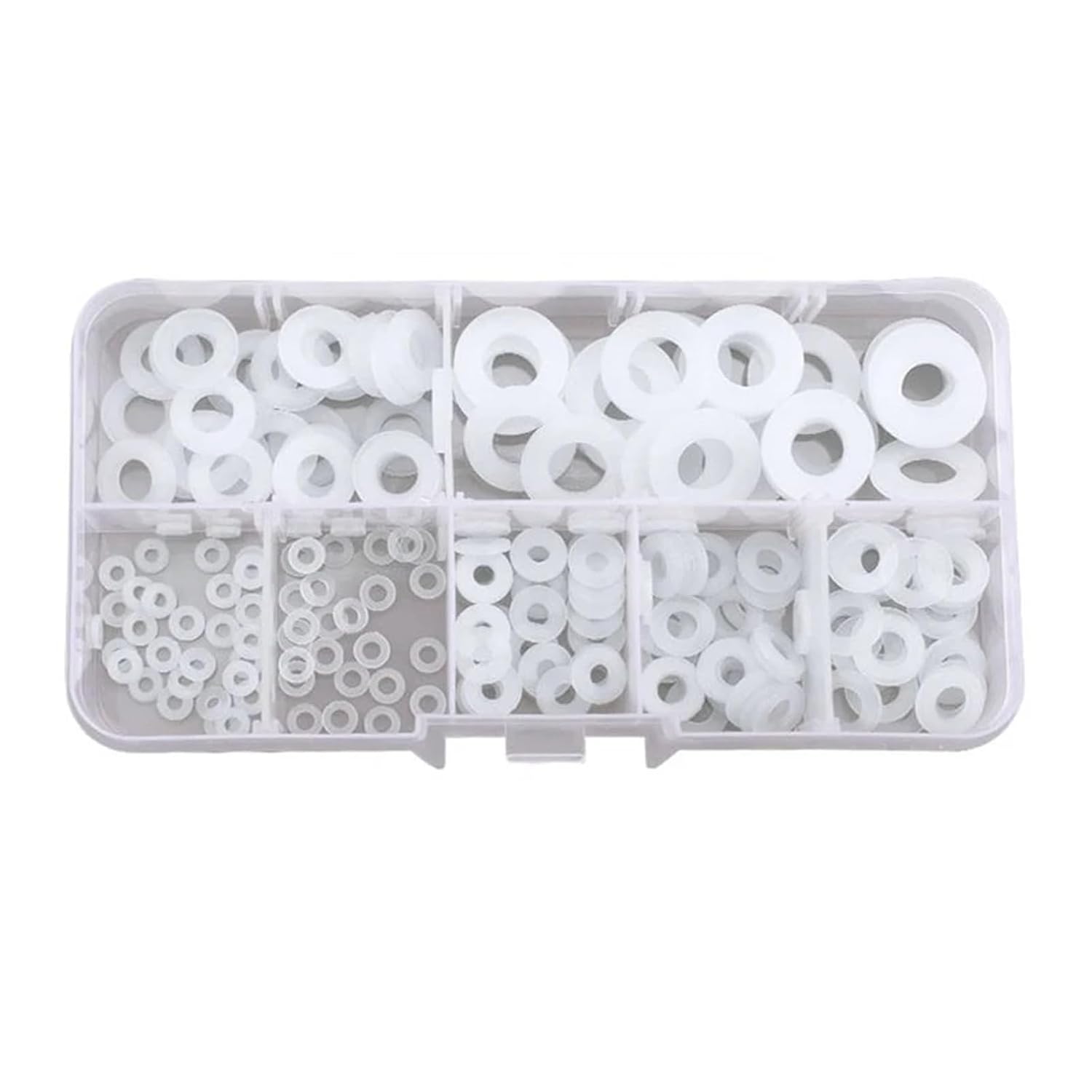 Sealing Gasket 250pcs M2 M2.5 M3 M4 M5 M6 M8 White Black Hard Nylon Plastic Flat Washer Plane Spacer Insulation Seals Gasket Ring Sealing Gasket(White)