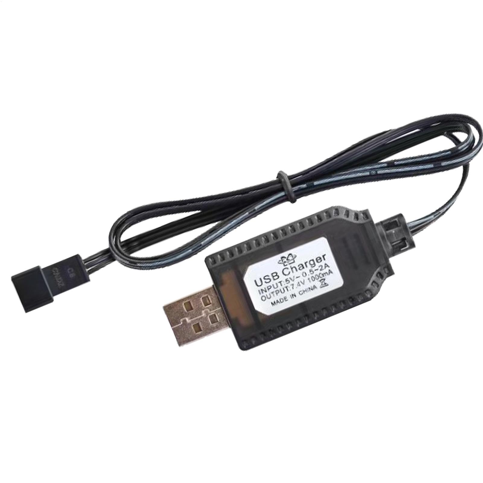 Caricabatterie USB RC, Cavo Caricabatterie USB RC DC 7.4V 2000mA Uscita Protezione Completa per Auto Telecomandata 144001 104001