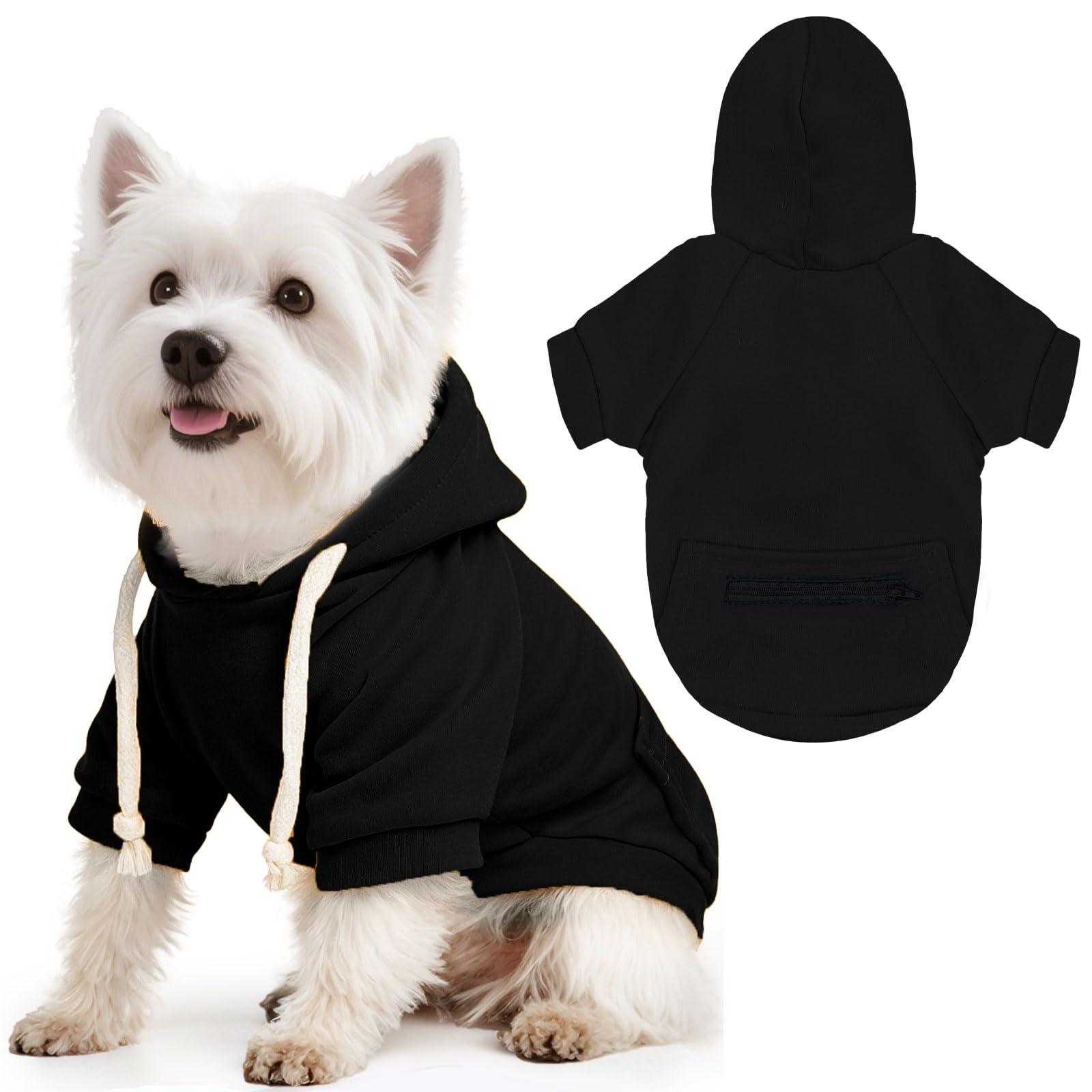 PETCARE Basic Dog Hoodie Sweaters for Small Medium Large Dogs Cats Puppy Clothes Soft Warm Fleece Dog Hoodies Sweatshirt with Small Pockets Fall