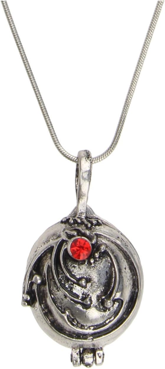 Women Its Vampire Diaries Elena Vervain Crystal Charm Pendant (Red, Silver)