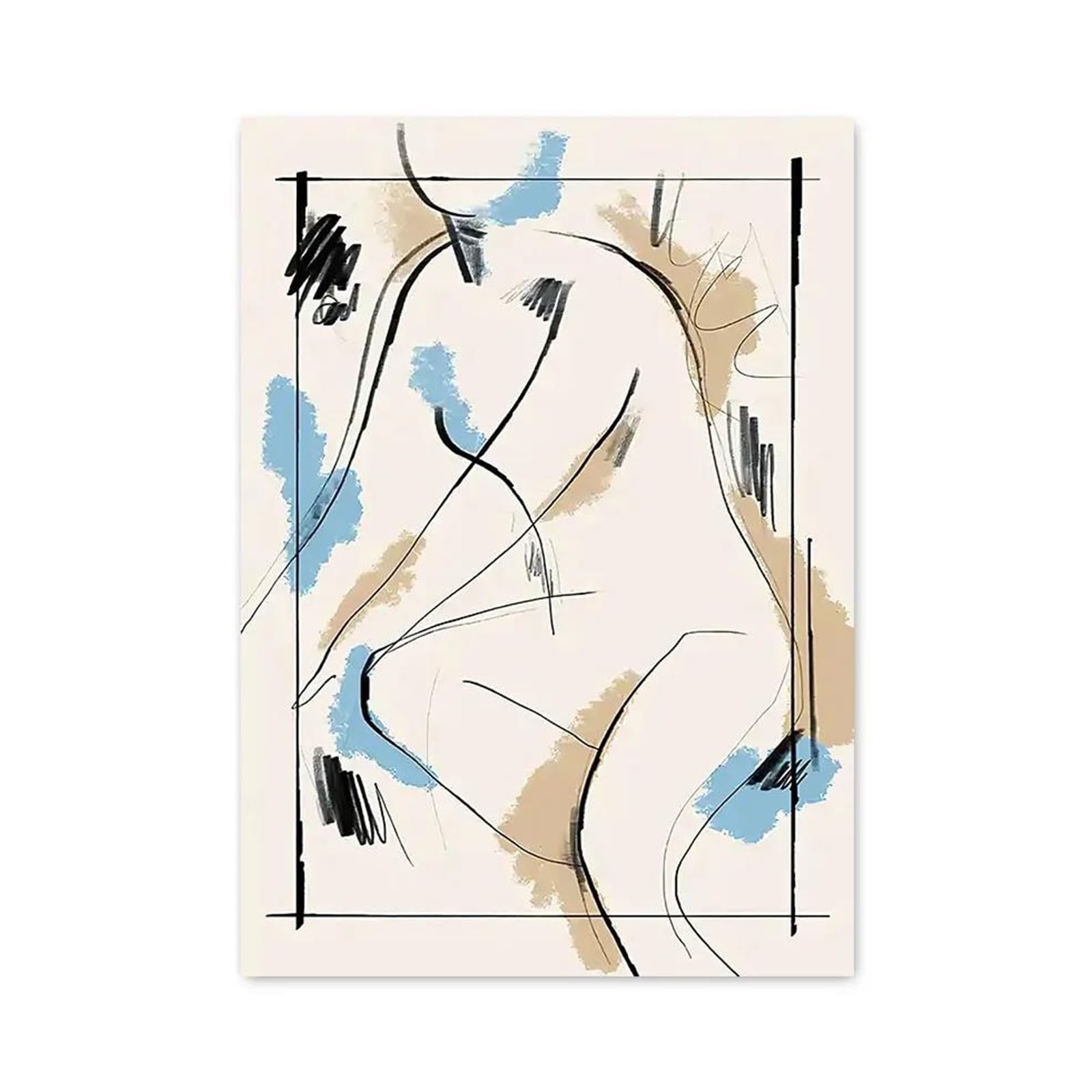Xenite Girls K Wall Art Canvas Prints Abstract Minimalism Lines Stripe Wall Art Posters No Frame Canvas Pictures For Living Room Decor(,50X70cm)