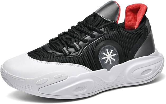Mens Breathable Mesh Lace Up Platform Basketball Shoes Lightweight Non Slip Shock Absorbing Athletic Running Training Sneakers for Indoor Outdoor Sports Walking Daily