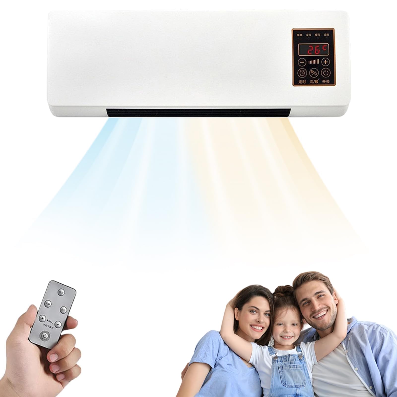 Climatizzatore Climafy 2025, condizionatore portatile con telecomando, 12000 BTU, design in ceramica PTC, raffreddamento e riscaldamento rapidi, temperatura costante intelligente, per casa o ufficio