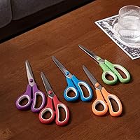 Vista 2 de Tijeras, tijeras multiusos, asas de agarre cómodo de acero inoxidable, tijeras afiladas resistentes para oficina, hogar, escuela, suministros