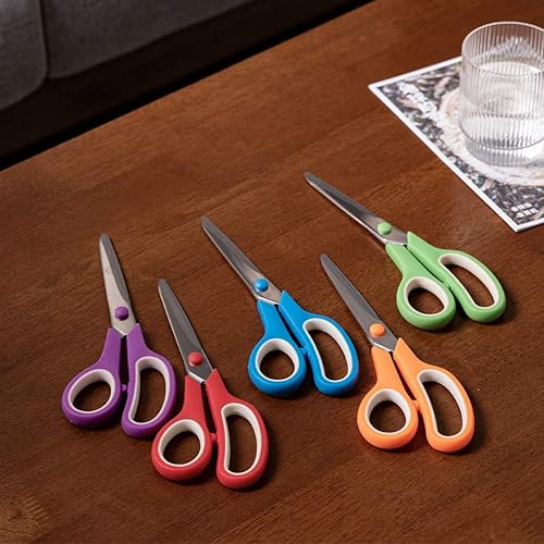 Miniatura 2 de Tijeras, tijeras multiusos, asas de agarre cómodo de acero inoxidable, tijeras afiladas resistentes para oficina, hogar, escuela, suministros de