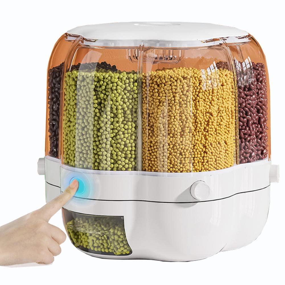 Amazon.co.jp: ライスディスペンサー、Pp素材360°6グリッド回転ワン