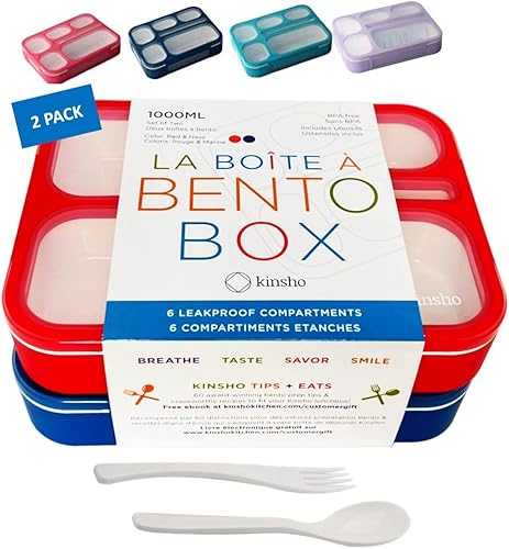 Lonchera Bento para niños loncheras a prueba de fugas, recipientes para aperitivos para niños y niñas con 6 compartimentos, escuela, guardería,