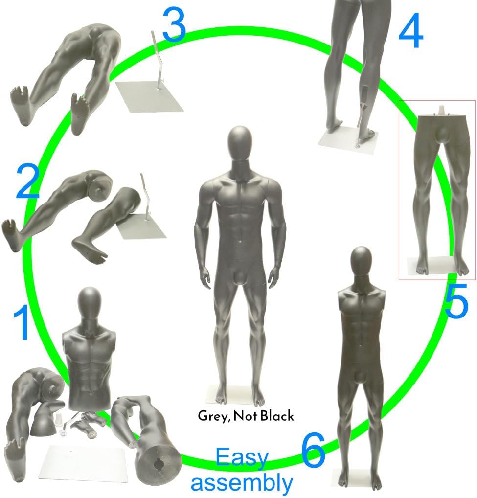 Realistic Standing Male Adult Mannequin + Base