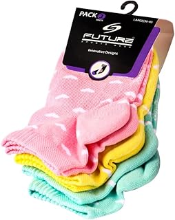 مجموعة شرابات للرجال من فيوتشر مكونة من 3 شرائط سيليكون عند الكعب بلون أبيض، مقاس 36-40