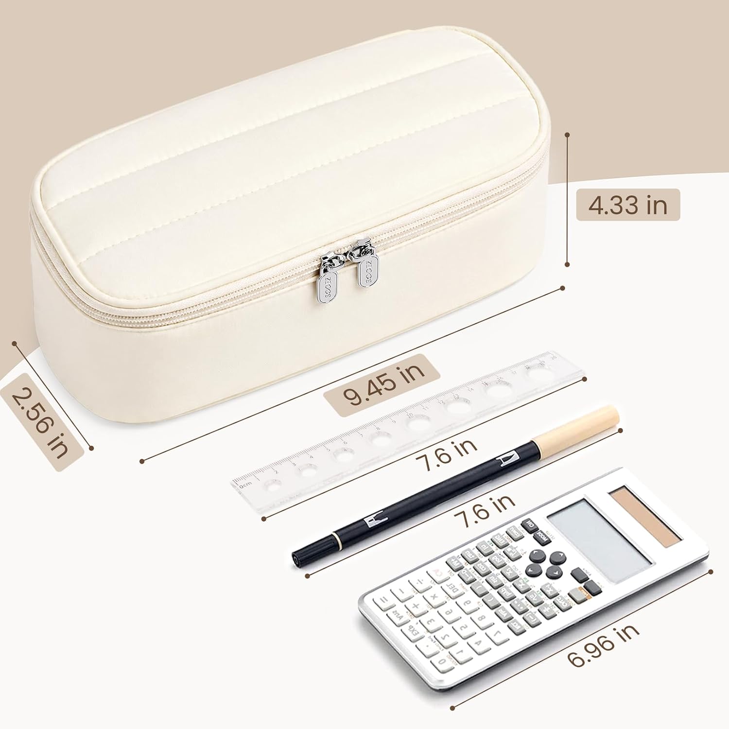 Sooez Cute Pencil Case, Soft Puffers Pencil Pouch, Large Pen Pencil Bag