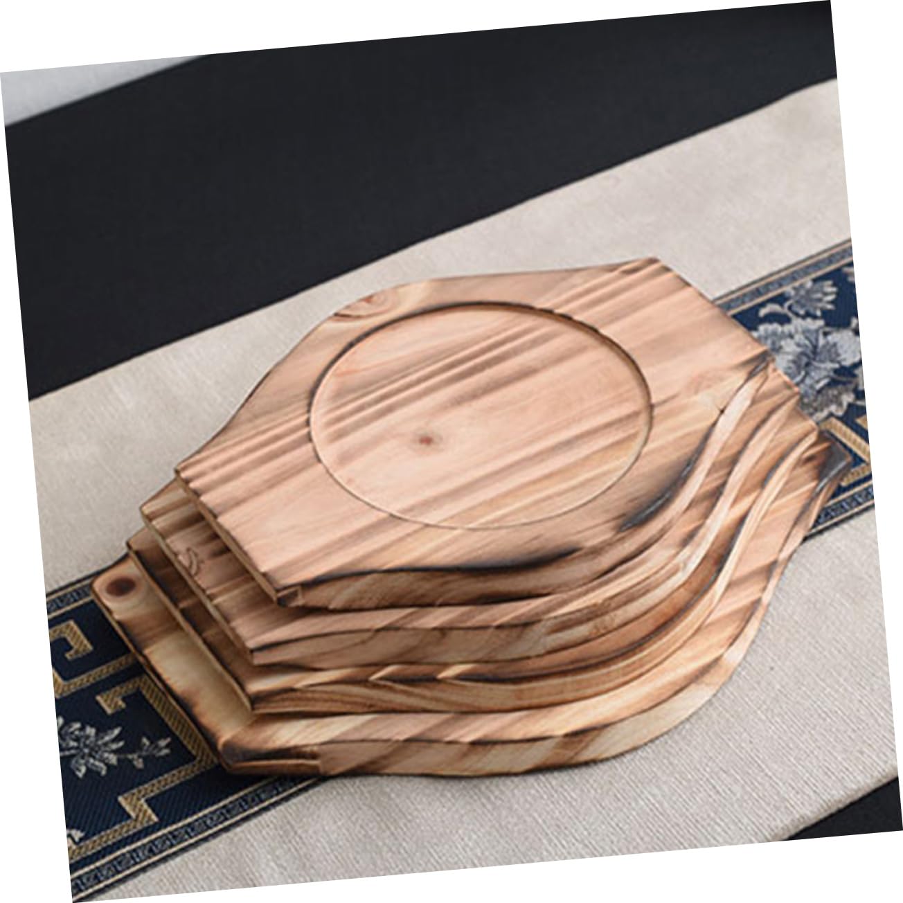 Amosfun 10st Schale Aus Stein - Schüsselmatte Aus Stein Rundes Tablett Tischsets Für Den Esstisch Essmatte Topfuntersetzer Für Heiße Untersetzer Topfhalter Kreistablett Rührschüsseln Holz