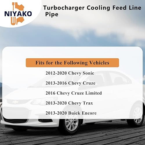 Miniatura 3 de Reemplazo de tubería de línea de alimentación de enfriamiento del turbocompresor # Reemplazo de tubería para Chevy Cruze