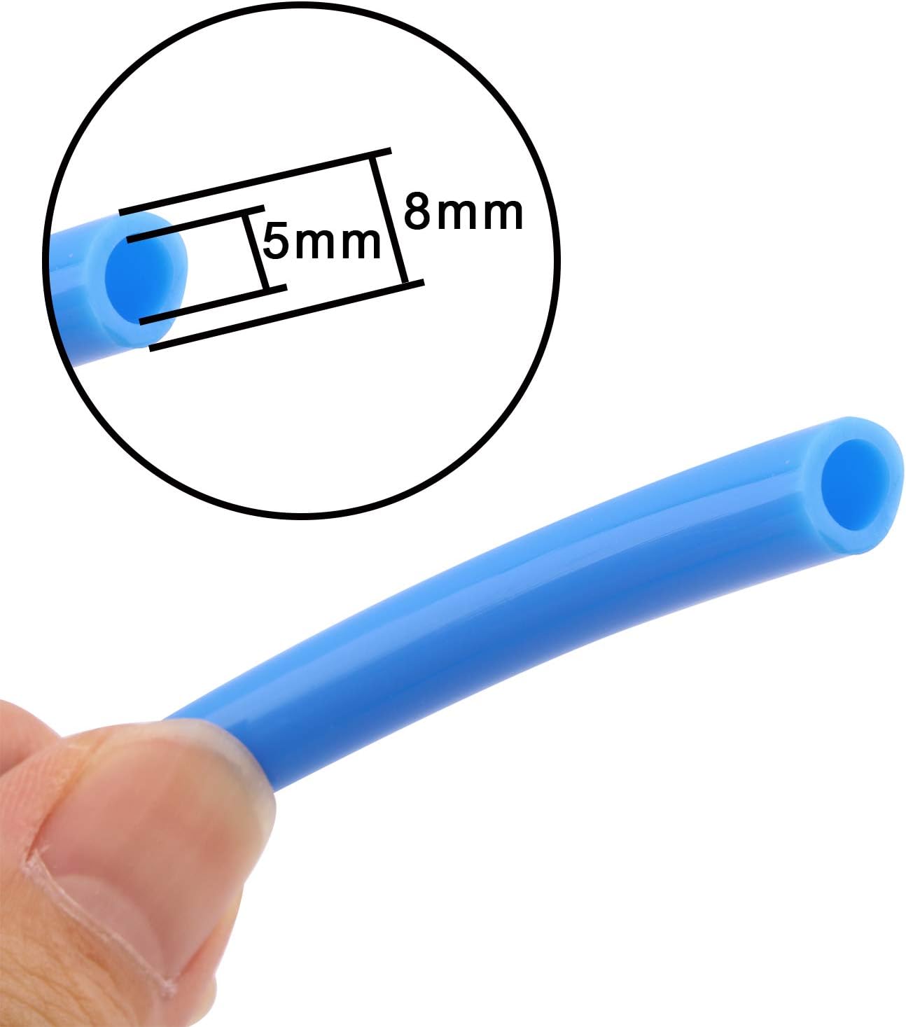Pneumatic Hose 8mm OD 5mm ID Blue Polyurethane PU Tubing Air Compressor Pipe 100 Meter (328ft)