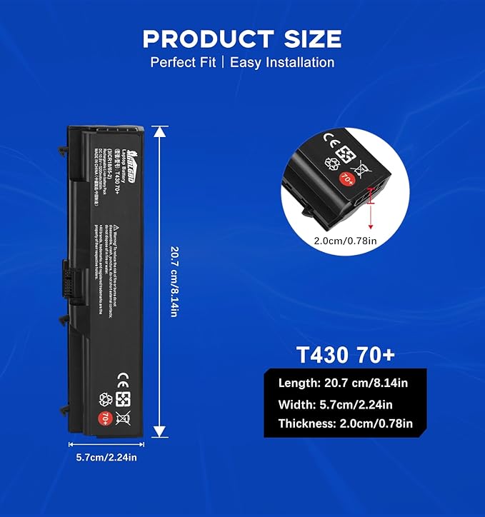 Batería de Repuesto GBLGBD T430 70+ para Lenovo ThinkPad - 5200mAh miniatura 3