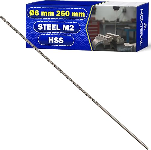 Foret Metal Long Ø 6mm 260mm Fabriqué en Acier Allié Trempé HSS