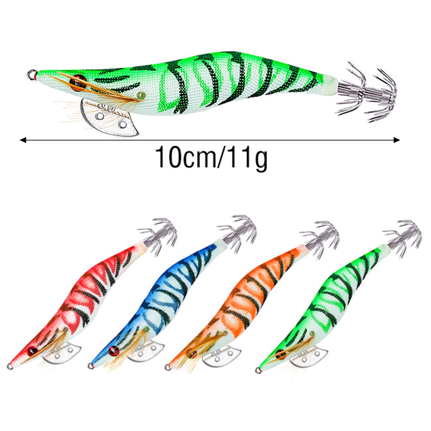 5 Colori Set di Esche per Gamberetti da Pesca, Ami per Calamari Illuminati, Esche per Gamberetti di Simulazione per Calamari Aragoste per La Pesca All'aper