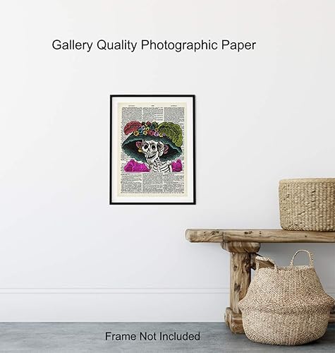 Miniatura 8 de La Catrina Mexican Skeleton, Sugar Skull Decor - Halloween, Day of the Dead Wall Art Poster - 8x10 Home or Party Decoration for Living Room, Bedroom