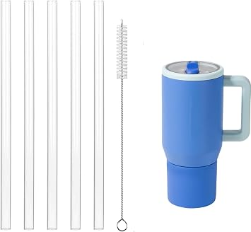 Replacement Straws Fit for Hydrojug traveler 20 oz, Reusable Plastic,Set of 5 Reusable Straws with 1 Cleaning Brushes 20oz