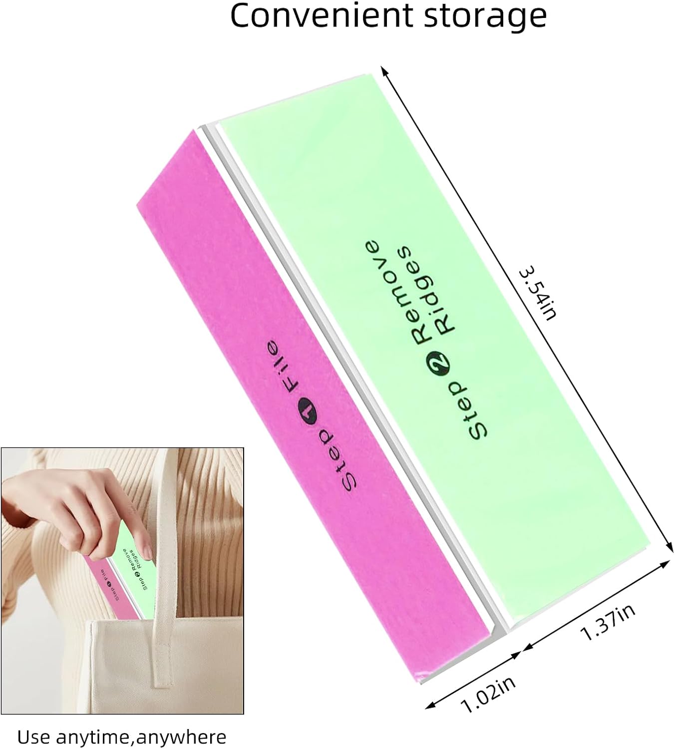 SKYPIA 2 Packs 4 Way Nail Buffer Block Nail Files and Buffers, Smooth & Buff & Shine Professional Nail Files (2 Counts)
