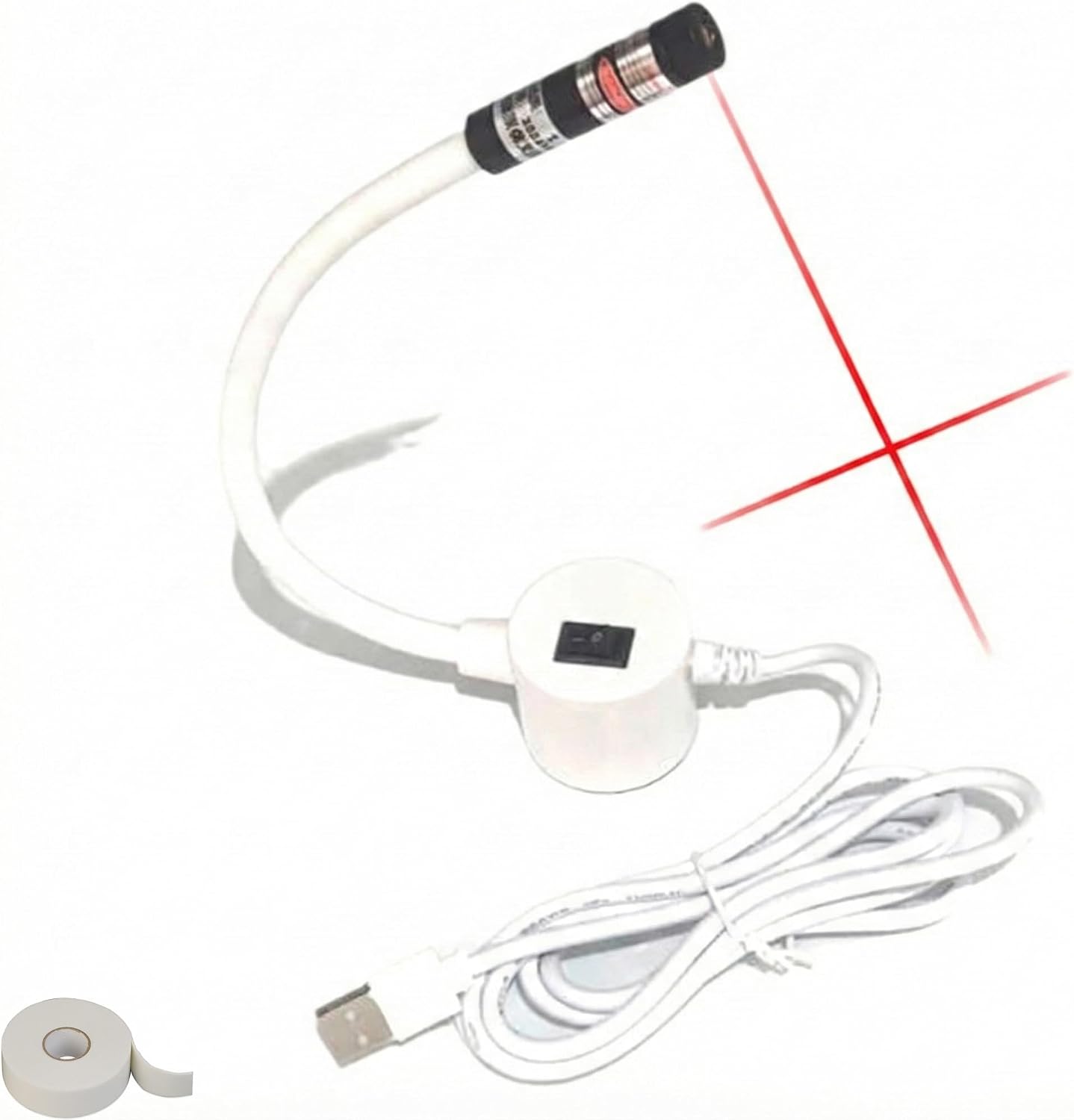 Magnetic Positioning Quilting Light for Sewing Machine Magnetic Positioning Quilting Light 360° Red Adjustable Dot/Straight Line/Crosshair Precision Stitching (Red Crosshair USB Model)