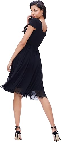 Miniatura 3 de Dress the Population Vestido midi Corey con mangas casquillo de media media media para mujer