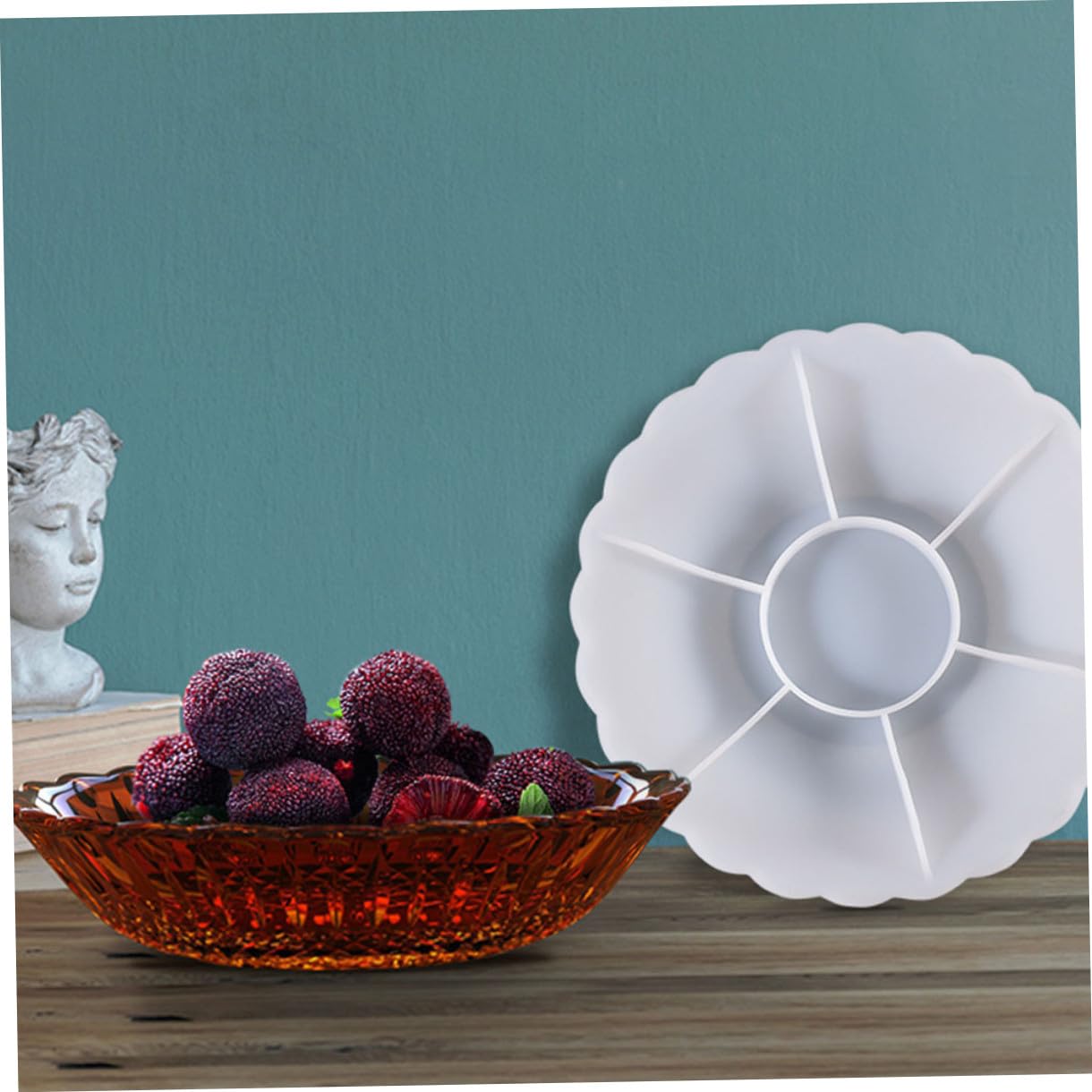 Moule en Silicone pour Plateau de Service Fruité, Grand Motif Dentelé