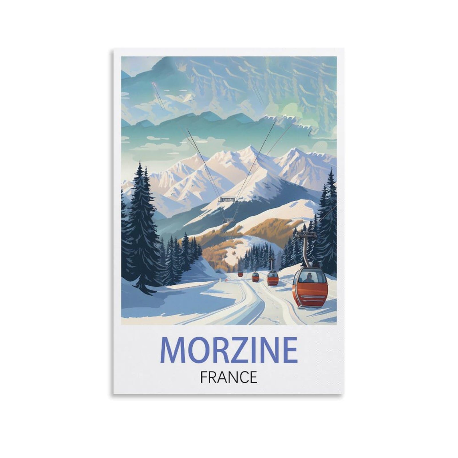 Lcyuaopp Unframe-Style Morzine France Vintage Travel Poster 24X36inch(60X90cm) Canvas Art Poster And Wall Art Picture Print Modern Family Bedroom Decor Posters