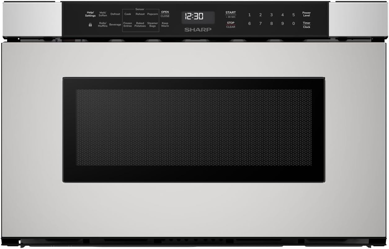 SMD2440JS Microwave Drawer Oven, 24-inch, 1.2 Cubic Feet, 950 Watt, Angled Touch Control Panel, Stainless Steel