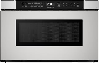 SHARP SMD2440JS Microwave Drawer Oven, 24-inch, 1.2 Cubic Feet, 950 Watt, Angled Touch Control Panel, Stainless Steel