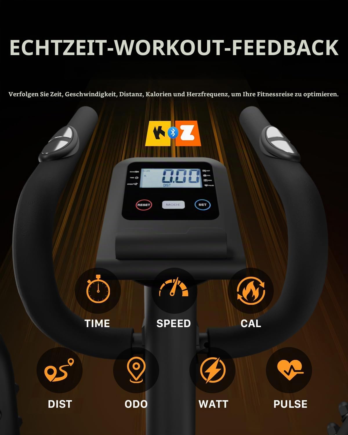 Crosstrainer Für Zuhause, Aeriflo S100C Magnetischer Ellipsentrainer Mit Bluetooth & App, 16 Widerstandsstufen, LCD-Display & Transportrollen, Ultraleiser Crosstrainer Für Cardio-Training