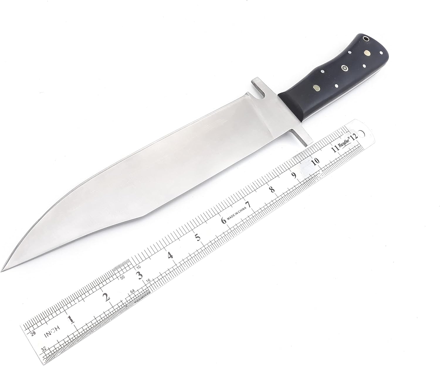 Nooraki - 15" Handmade Full Tang Hunting Knife with Leather Sheath, Multipurpose Bowie Knife with Micarta Handle for Everyday Carry, Outdoor Camping and Hunting - Image 2