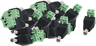 New Lon0167 20Pcs CCTV Camera Terminal Block 2.1x5.5mm DC Power Male Jack Socket Connector(20Pcs CCTV-Kamera-Anschlussblock 2,1x5,5mm DC-Power-Jack-Buchse