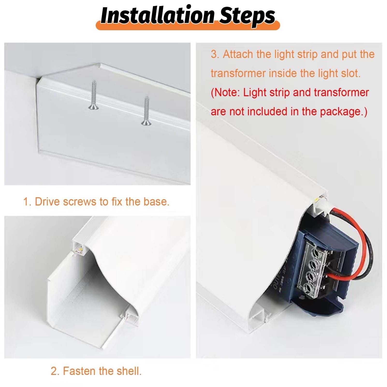 Reflektory sufitowe LED, dwustronny zestaw oświetleniowy do pasków 8 mm, aluminiowa listwa przypodłogowa z diodami LED do krawędzi ścian i sufitów(30 m (98,4 stóp))