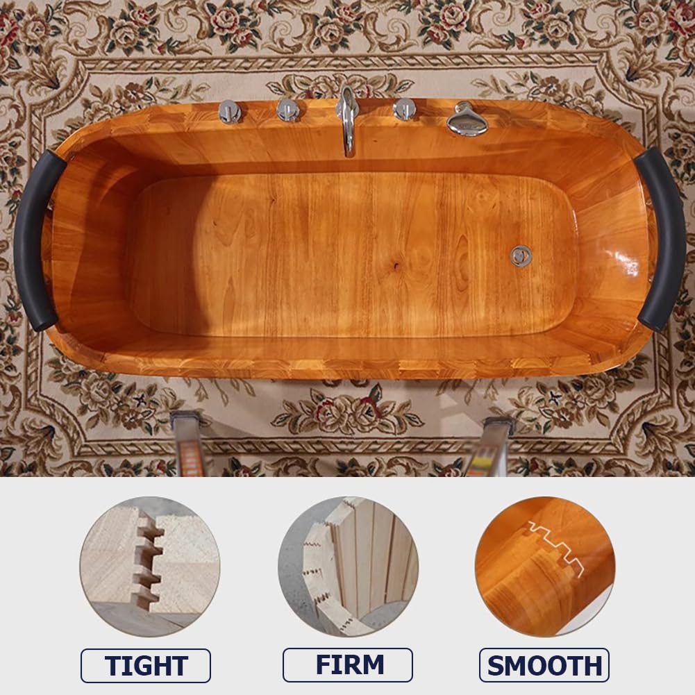 Vasca da bagno autoportante con sedia e poggiatesta, vasca idromassaggio profonda per coppie, relax indoor in saloni e bagni