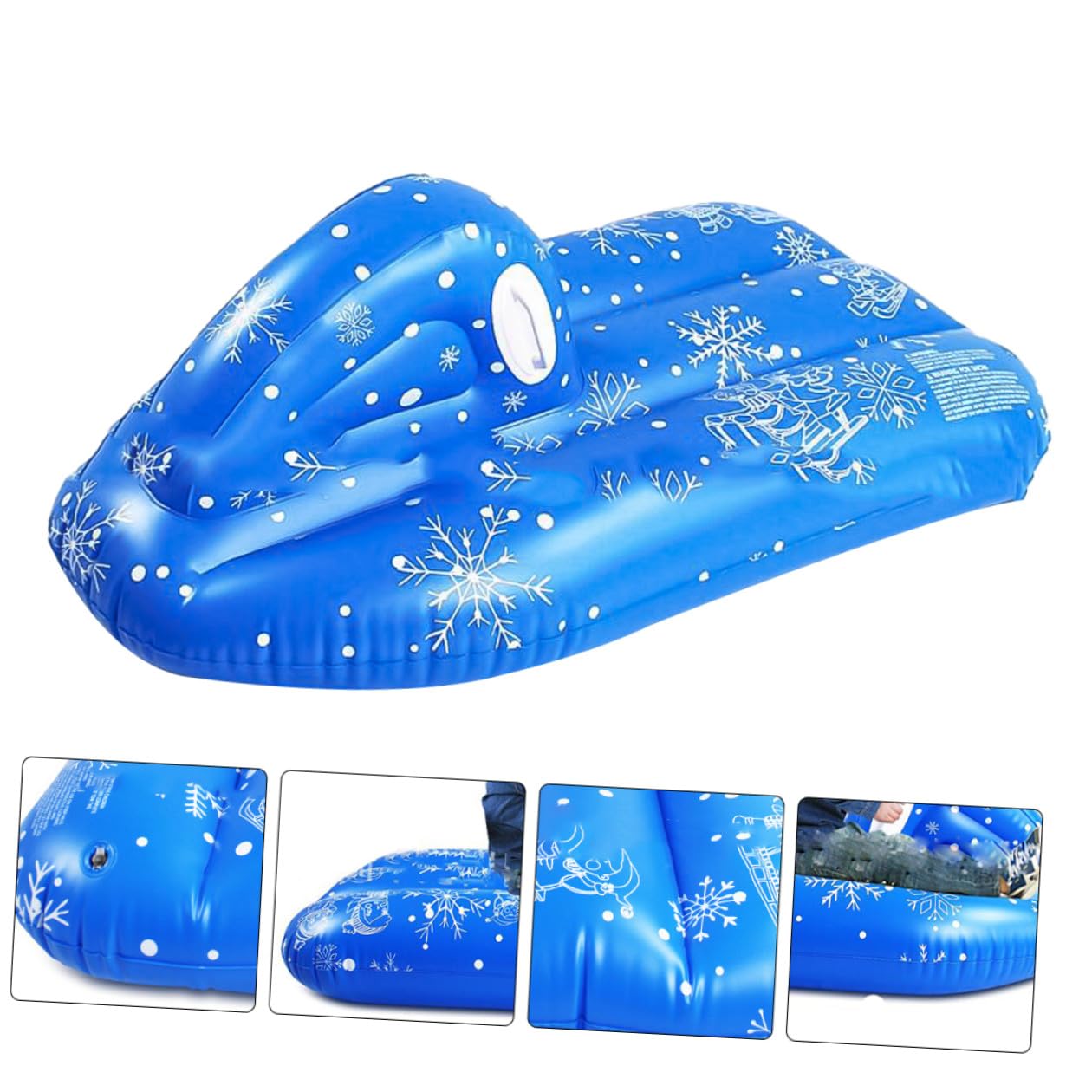 GARVALON Slitta Gonfiabile in PVC Resistente al Freddo Maniglie Zattera da Neve Leggera per Tubo da Neve Invernale per Giochi all'Aperto