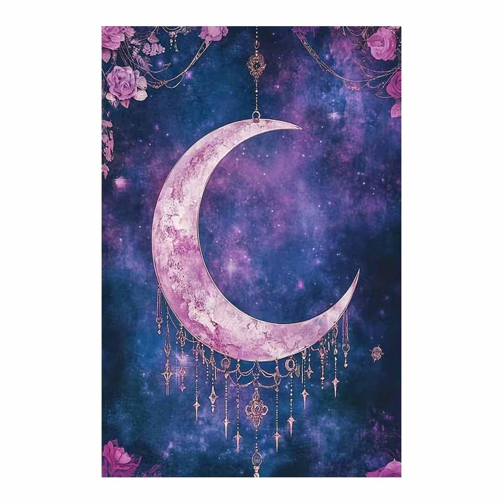 Tableau mural fleurs lune violette 70x100cm impression toile salon - 8