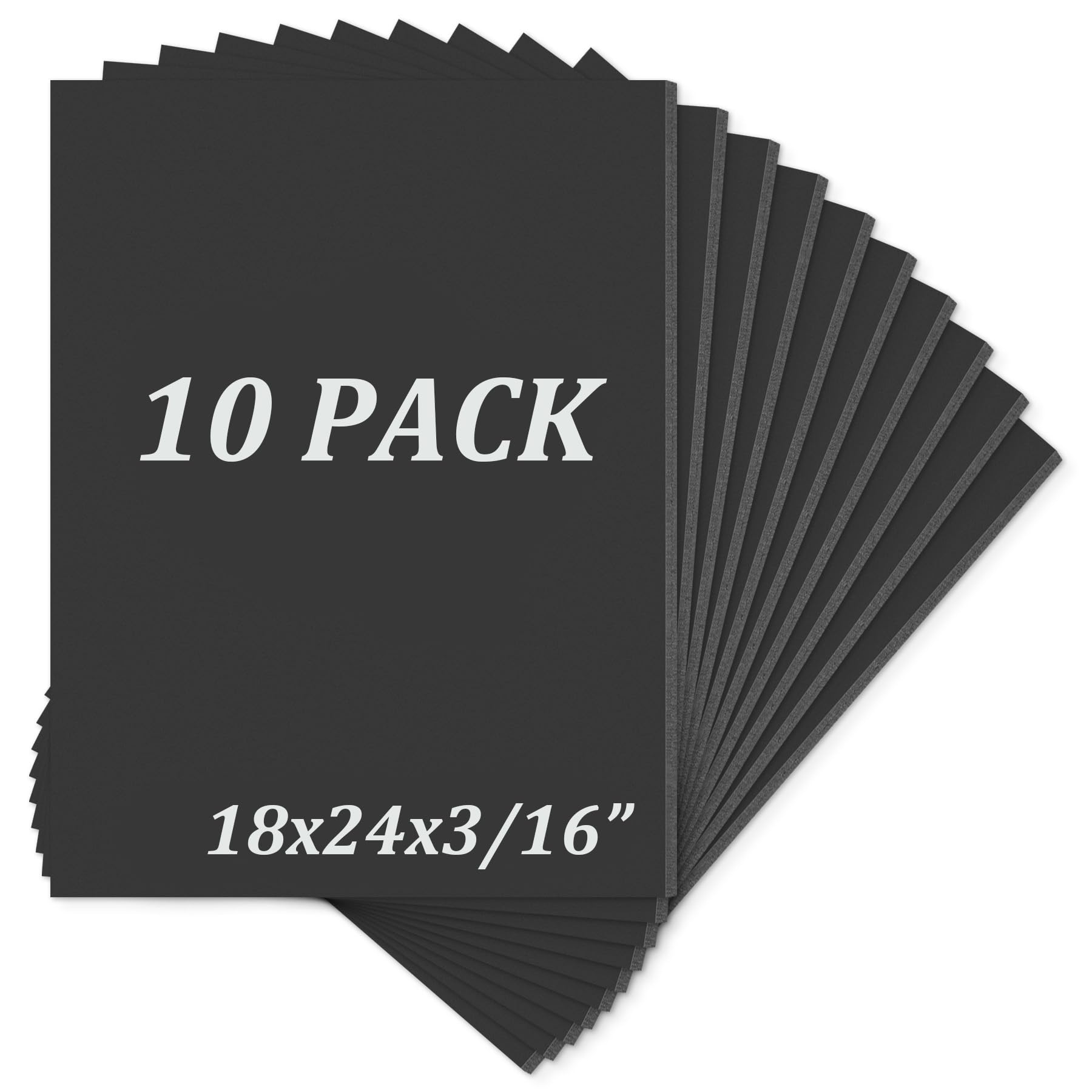 Mat Board Center, 3/16 BLACK Foam Core Backing Boards (18x24, Black)