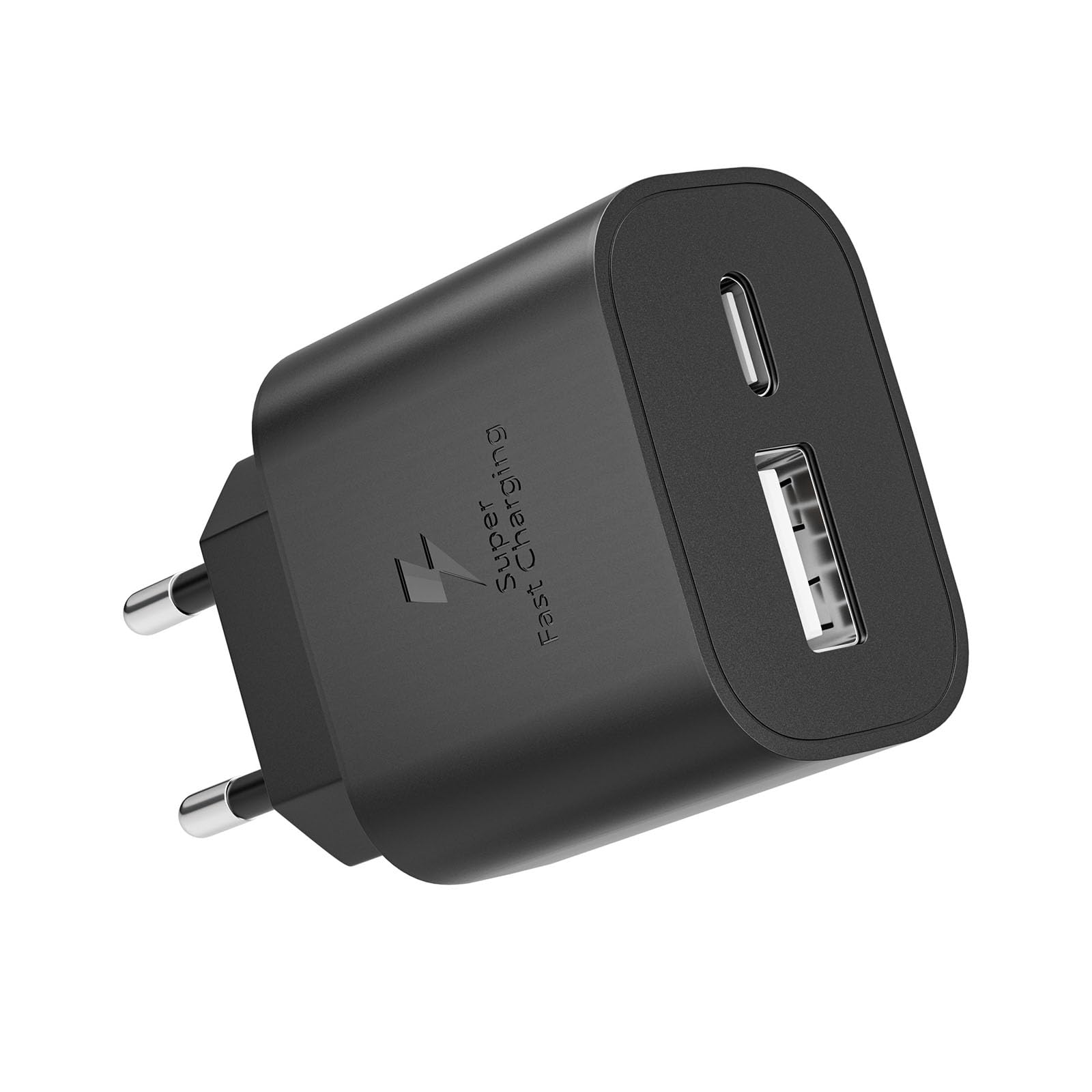 Caricatore USB C, 25W Caricabatterie a Ricarica Super Veloce per Sumsamg Galaxy S25/S24/S23/S22/S21/S20 Ultra/FE/S10/S9/A56/A55/A54/A36/A35/A26/A25/A16/A15, 2-Porte USB-C&USB-A Alimentatore Spina