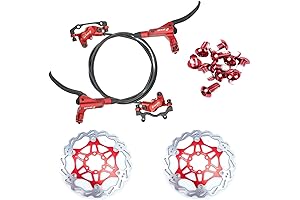 Zoom 4-Piston MTB Hydraulic Disc Brake Set with 160mm Floating Disc Rotors Outer Routing
